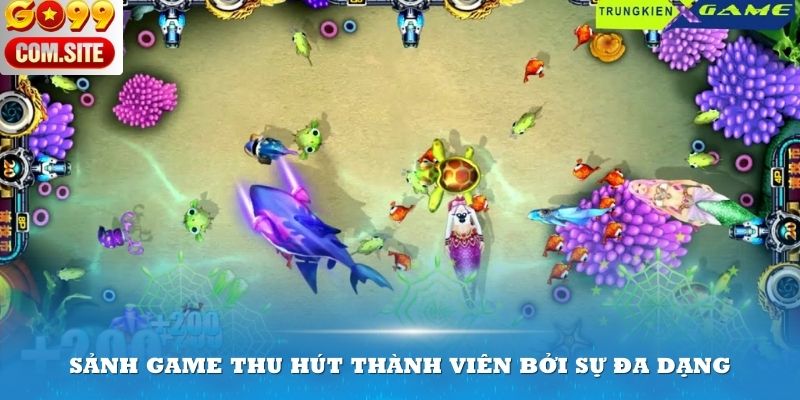 Sảnh game thu hút thành viên bởi sự đa dạng trong các loại sinh vật biển